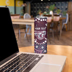 Personalized Manly Warringah Sea Eagles Skinny Tumbler Aboriginal Pattern with Graffiti Style Design