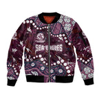 Personalized Manly Warringah Sea Eagles Sleeve Zip Bomber Jacket Aboriginal Pattern with Graffiti Style Design