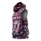 Personalized Manly Warringah Sea Eagles Sleeveless Hoodie Aboriginal Pattern with Graffiti Style Design