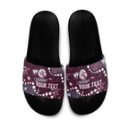 Personalized Manly Warringah Sea Eagles Slide Sandals Aboriginal Pattern with Graffiti Style Design
