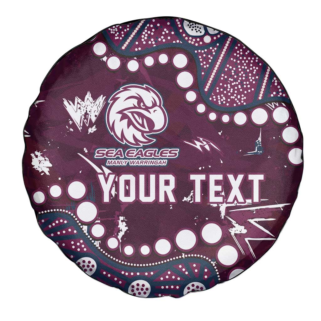 Personalized Manly Warringah Sea Eagles Spare Tire Cover Aboriginal Pattern with Graffiti Style Design