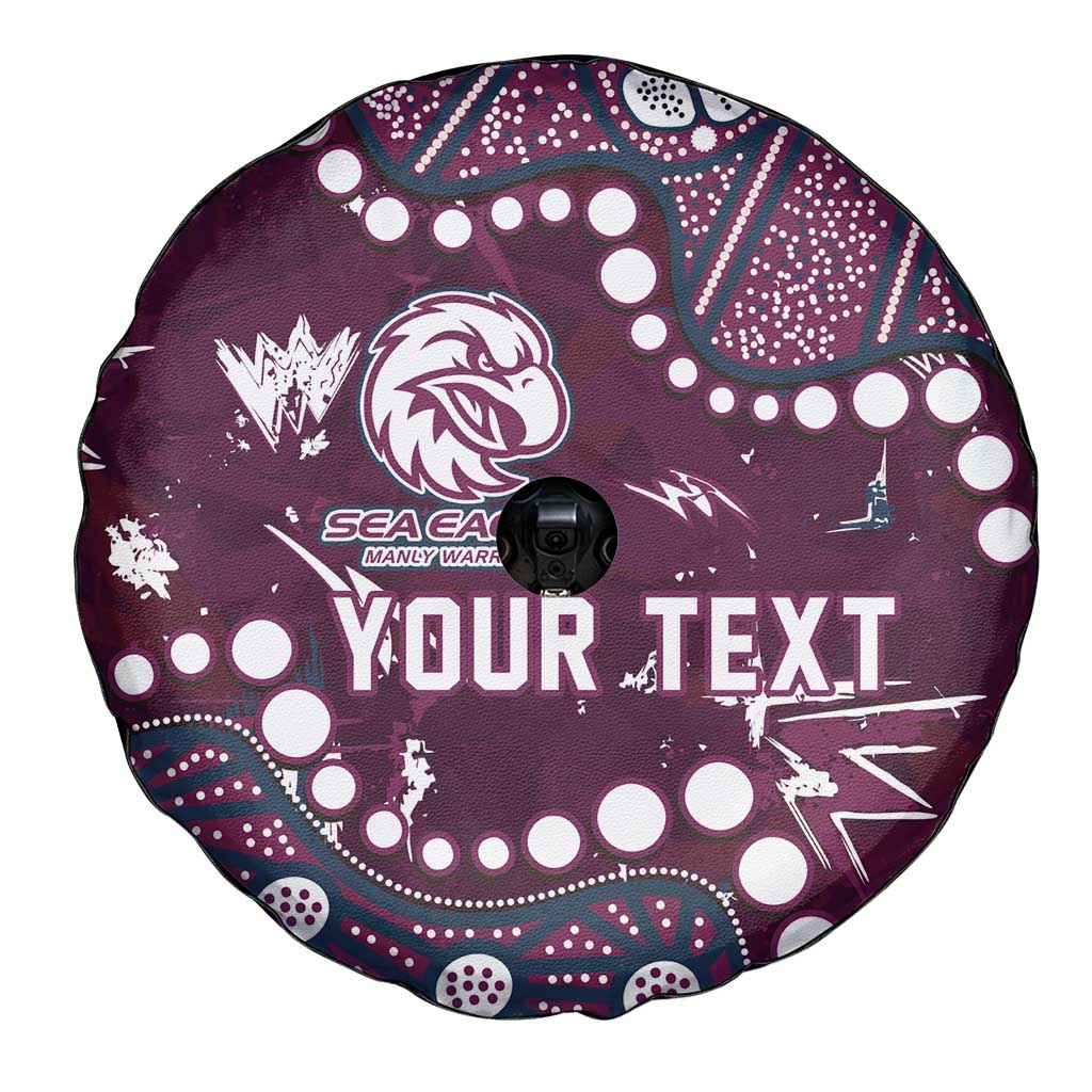 Personalized Manly Warringah Sea Eagles Spare Tire Cover Aboriginal Pattern with Graffiti Style Design