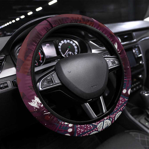 Manly Warringah Sea Eagles Steering Wheel Cover Aboriginal Pattern with Graffiti Style Design