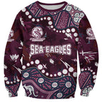 Personalized Manly Warringah Sea Eagles Sweatshirt Aboriginal Pattern with Graffiti Style Design