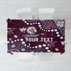 Personalized Manly Warringah Sea Eagles Tablecloth Aboriginal Pattern with Graffiti Style Design