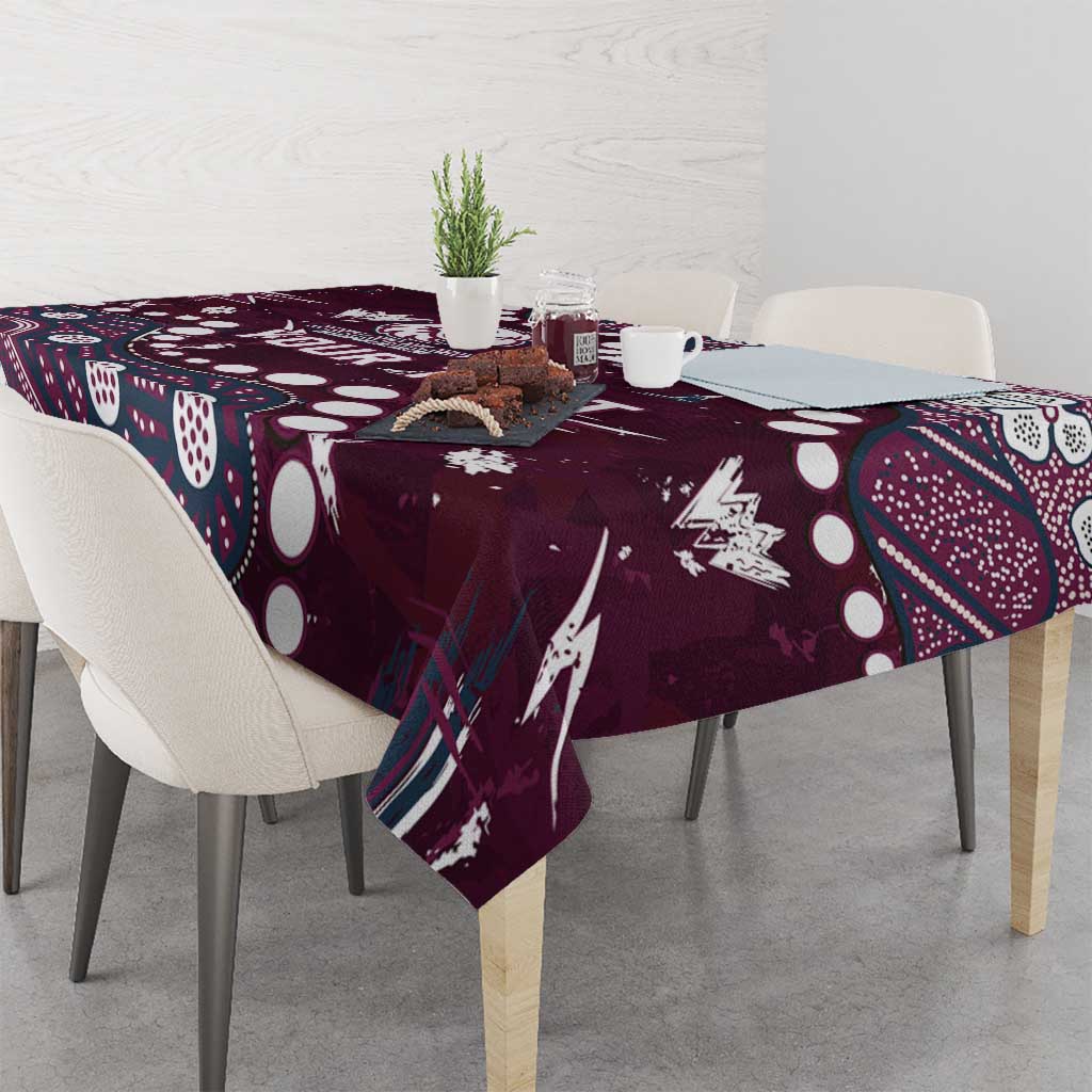 Personalized Manly Warringah Sea Eagles Tablecloth Aboriginal Pattern with Graffiti Style Design