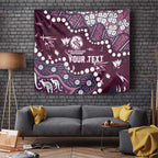 Personalized Manly Warringah Sea Eagles Tapestry Aboriginal Pattern with Graffiti Style Design