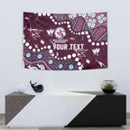 Personalized Manly Warringah Sea Eagles Tapestry Aboriginal Pattern with Graffiti Style Design