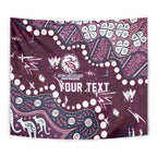 Personalized Manly Warringah Sea Eagles Tapestry Aboriginal Pattern with Graffiti Style Design