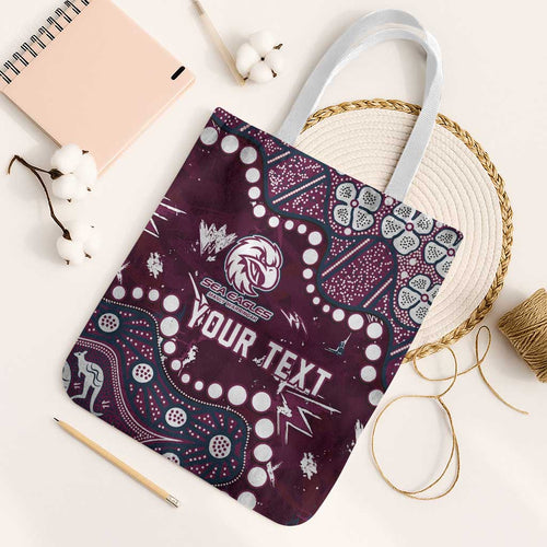 Personalized Manly Warringah Sea Eagles Tote Bag Aboriginal Pattern with Graffiti Style Design