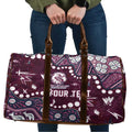Personalized Manly Warringah Sea Eagles Travel Bag Aboriginal Pattern with Graffiti Style Design