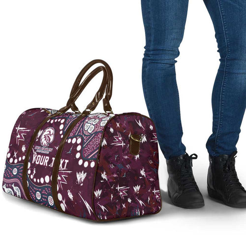 Personalized Manly Warringah Sea Eagles Travel Bag Aboriginal Pattern with Graffiti Style Design