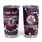 Personalized Manly Warringah Sea Eagles Tumbler Cup Aboriginal Pattern with Graffiti Style Design