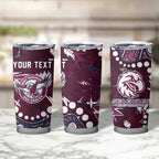 Personalized Manly Warringah Sea Eagles Tumbler Cup Aboriginal Pattern with Graffiti Style Design