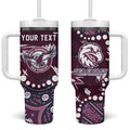 Personalized Manly Warringah Sea Eagles Tumbler With Handle Aboriginal Pattern with Graffiti Style Design