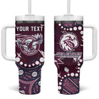 Personalized Manly Warringah Sea Eagles Tumbler With Handle Aboriginal Pattern with Graffiti Style Design