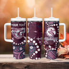 Personalized Manly Warringah Sea Eagles Tumbler With Handle Aboriginal Pattern with Graffiti Style Design