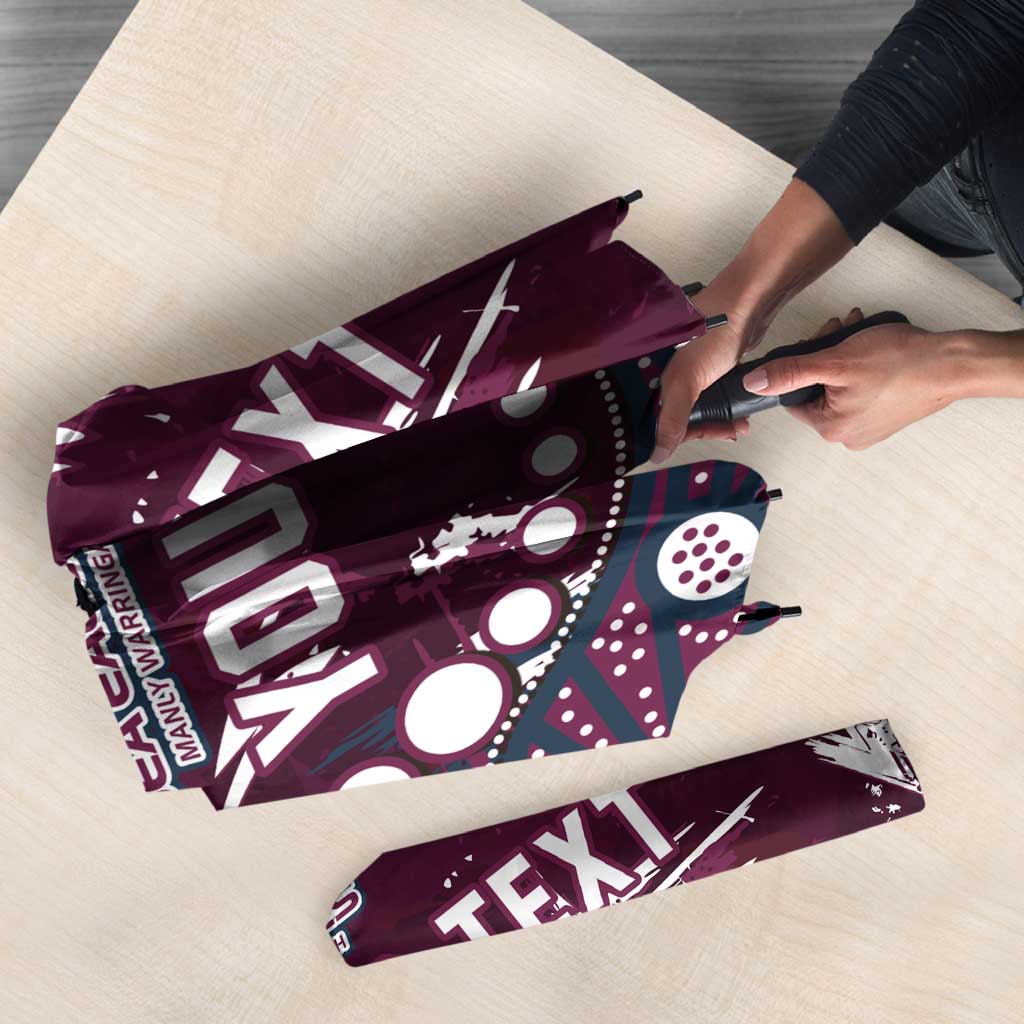 Personalized Manly Warringah Sea Eagles Umbrella Aboriginal Pattern with Graffiti Style Design