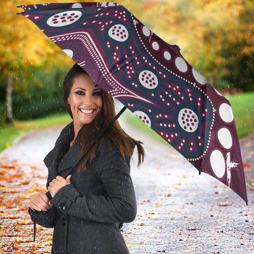 Personalized Manly Warringah Sea Eagles Umbrella Aboriginal Pattern with Graffiti Style Design