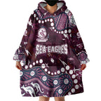 Personalized Manly Warringah Sea Eagles Wearable Blanket Hoodie Aboriginal Pattern with Graffiti Style Design