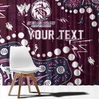 Personalized Manly Warringah Sea Eagles Window Curtain Aboriginal Pattern with Graffiti Style Design