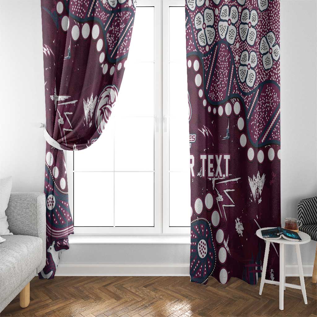 Personalized Manly Warringah Sea Eagles Window Curtain Aboriginal Pattern with Graffiti Style Design