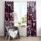 Personalized Manly Warringah Sea Eagles Window Curtain Aboriginal Pattern with Graffiti Style Design