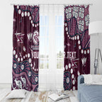 Personalized Manly Warringah Sea Eagles Window Curtain Aboriginal Pattern with Graffiti Style Design