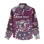 Personalized Manly Warringah Sea Eagles Women Casual Shirt Aboriginal Pattern with Graffiti Style Design