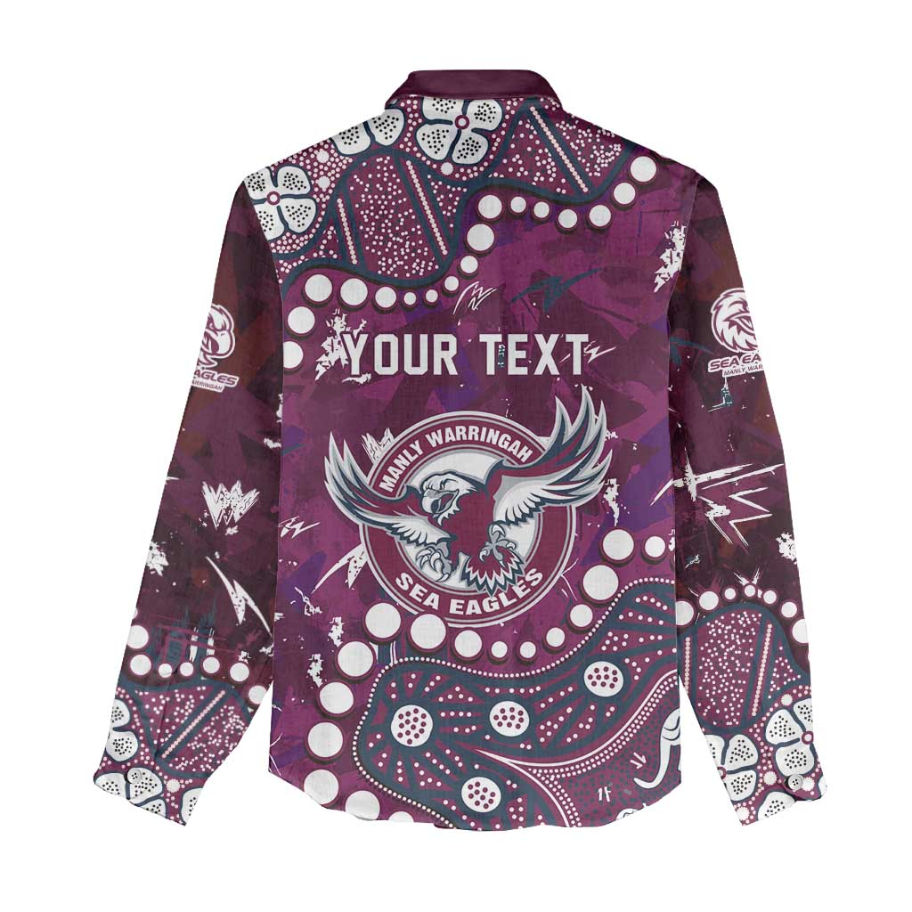 Personalized Manly Warringah Sea Eagles Women Casual Shirt Aboriginal Pattern with Graffiti Style Design