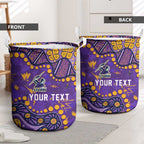Personalized Melbourne Storm Laundry Basket Aboriginal Pattern with Graffiti Style Design