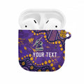 Personalized Melbourne Storm AirPods Case Aboriginal Pattern with Graffiti Style Design