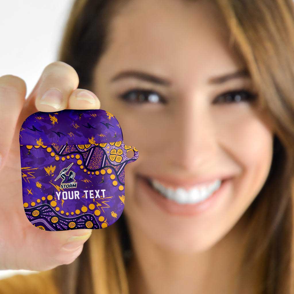 Personalized Melbourne Storm AirPods Case Aboriginal Pattern with Graffiti Style Design