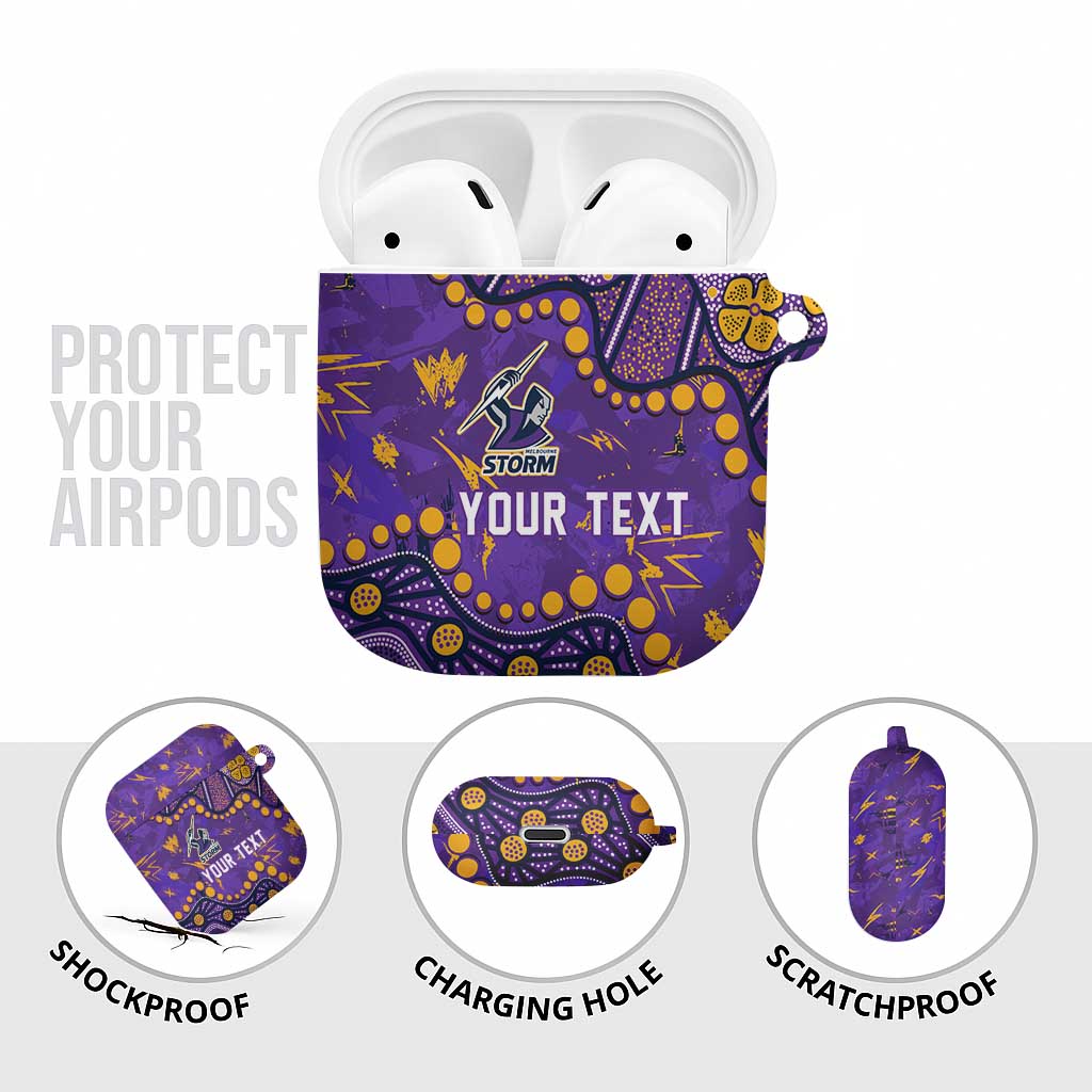 Personalized Melbourne Storm AirPods Case Aboriginal Pattern with Graffiti Style Design