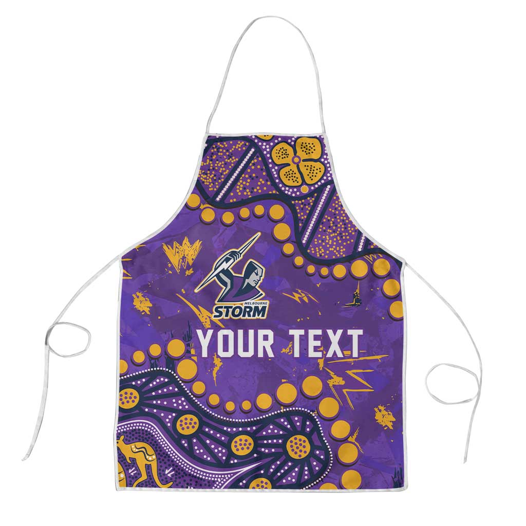 Personalized Melbourne Storm Apron Aboriginal Pattern with Graffiti Style Design