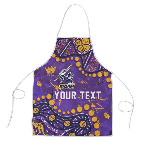 Personalized Melbourne Storm Apron Aboriginal Pattern with Graffiti Style Design