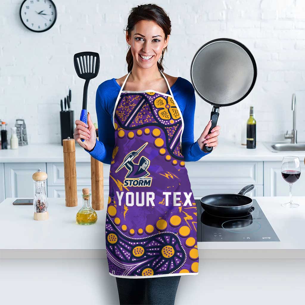 Personalized Melbourne Storm Apron Aboriginal Pattern with Graffiti Style Design
