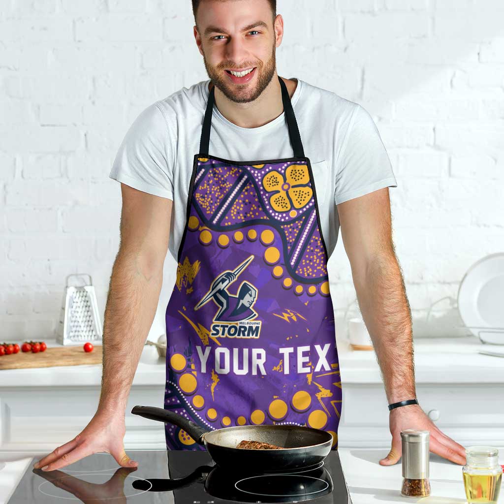 Personalized Melbourne Storm Apron Aboriginal Pattern with Graffiti Style Design