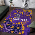 Personalized Melbourne Storm Area Rug Aboriginal Pattern with Graffiti Style Design