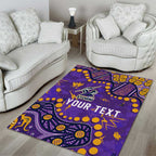 Personalized Melbourne Storm Area Rug Aboriginal Pattern with Graffiti Style Design