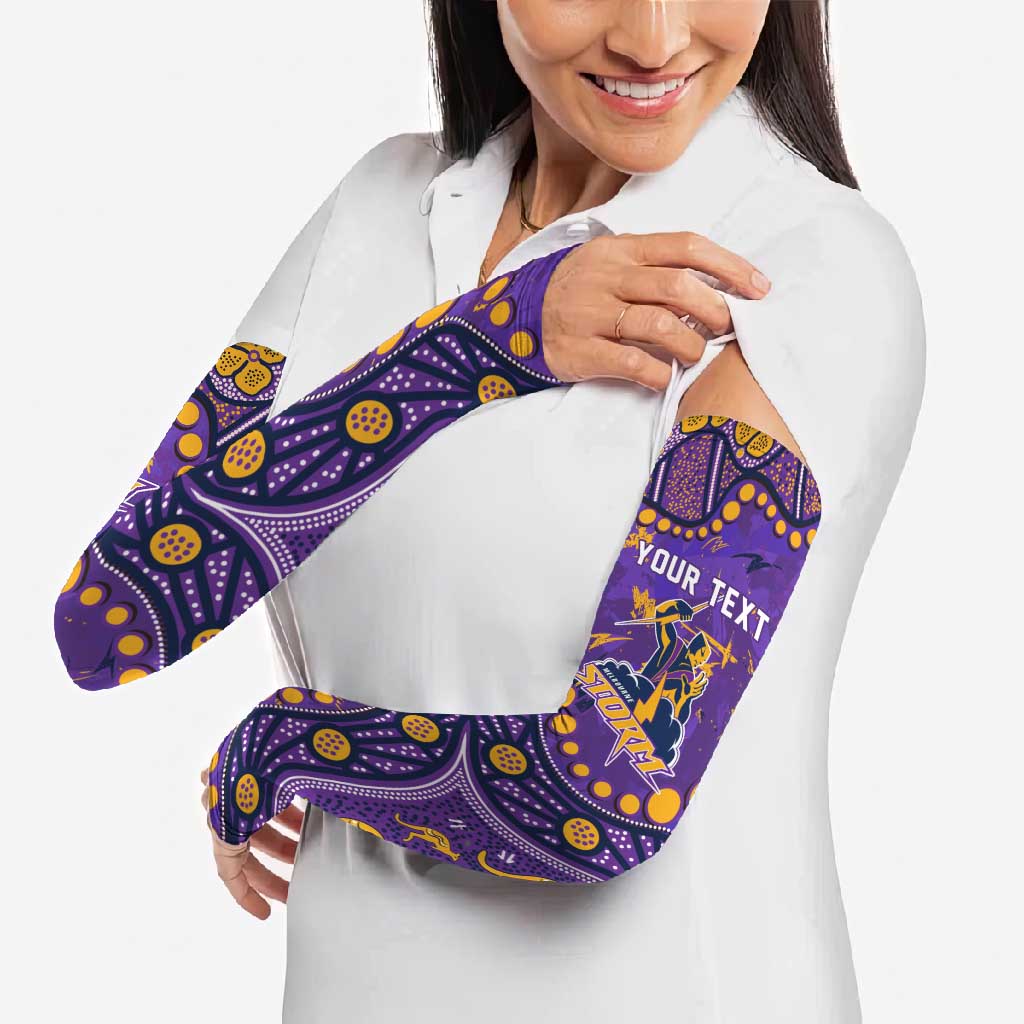 Personalized Melbourne Storm Arm Sleeves Aboriginal Pattern with Graffiti Style Design