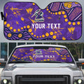 Personalized Melbourne Storm Auto Sun Shade Aboriginal Pattern with Graffiti Style Design