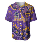Personalized Melbourne Storm Baseball Jersey Aboriginal Pattern with Graffiti Style Design