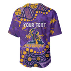 Personalized Melbourne Storm Baseball Jersey Aboriginal Pattern with Graffiti Style Design