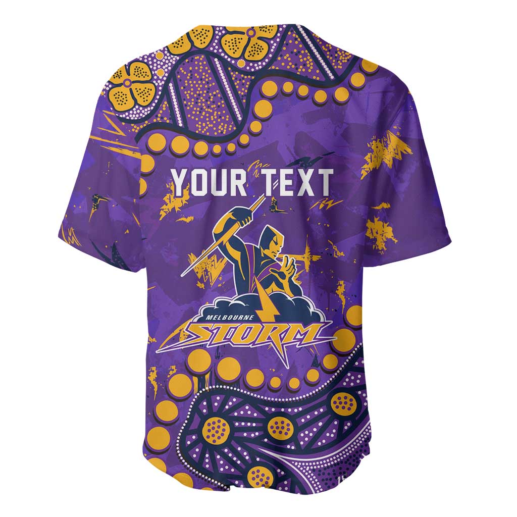 Personalized Melbourne Storm Baseball Jersey Aboriginal Pattern with Graffiti Style Design