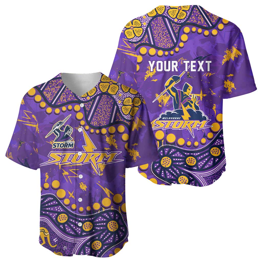 Personalized Melbourne Storm Baseball Jersey Aboriginal Pattern with Graffiti Style Design