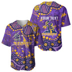 Personalized Melbourne Storm Baseball Jersey Aboriginal Pattern with Graffiti Style Design