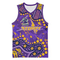 Personalized Melbourne Storm Basketball Jersey Aboriginal Pattern with Graffiti Style Design