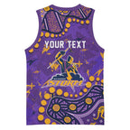 Personalized Melbourne Storm Basketball Jersey Aboriginal Pattern with Graffiti Style Design