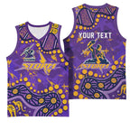 Personalized Melbourne Storm Basketball Jersey Aboriginal Pattern with Graffiti Style Design